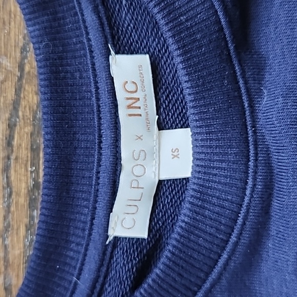 Culpos x INC Collection at Macy's Sequin French Terry Cropped Sweatshirt - Picture 3 of 8